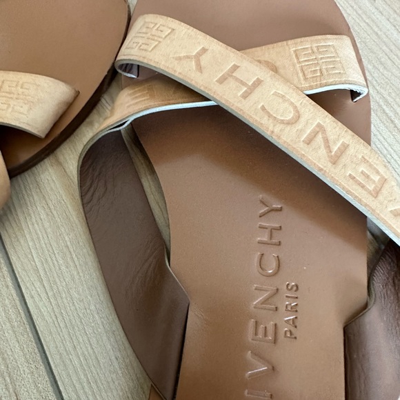 Givenchy Logo Slide Sandals Tan - Picture 6 of 9